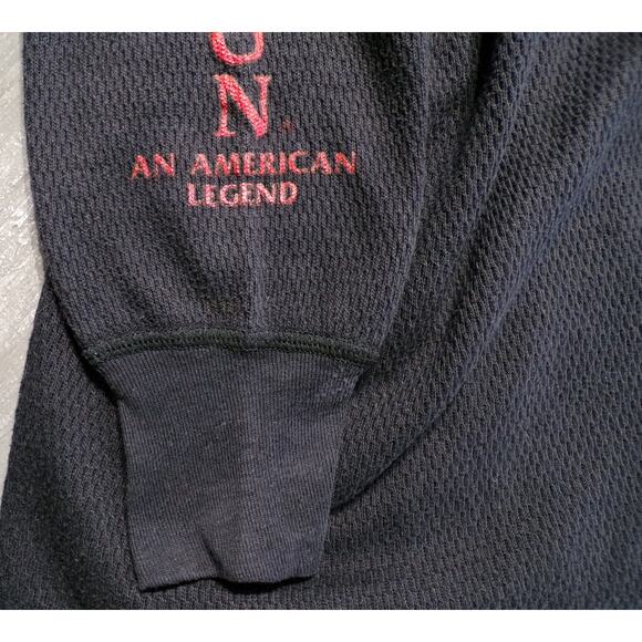 Vtg 1992 Harley Davidson Thermal Shirt XL Black red gold Eagle USA Holoubek Utah - Picture 8 of 12